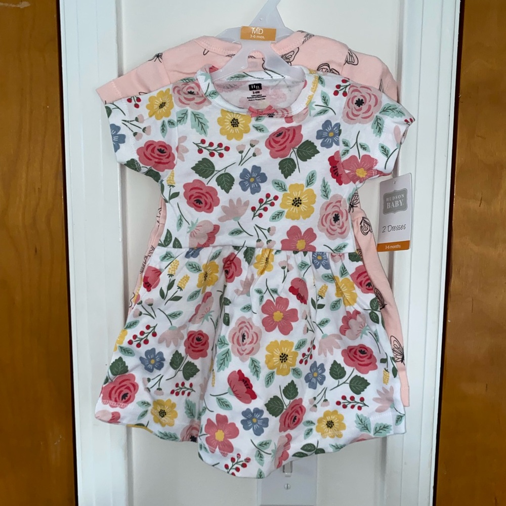 Floral Kids Dress Set - Pink and White